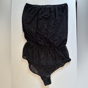 American Apparel Women’s Strapless Sheer Onesie Black Size M
